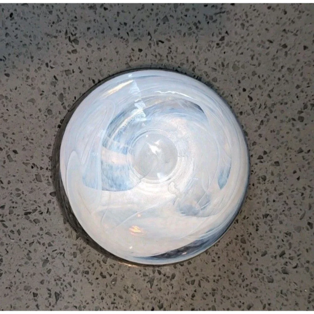Kosta Boda Atoll Votive White Swirl Glass Anna Ehrner Sweden